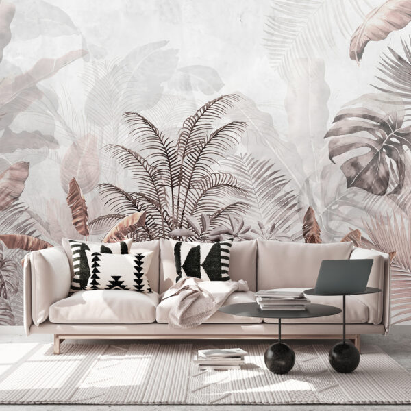 Wall mural Wall mural Elegant foliage in soft tones (SKU: u71284v2)