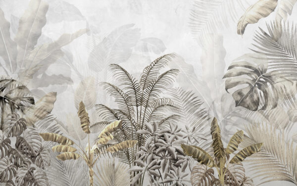 Tropical leaves in soft silhouette Tropical leaves in soft silhouette