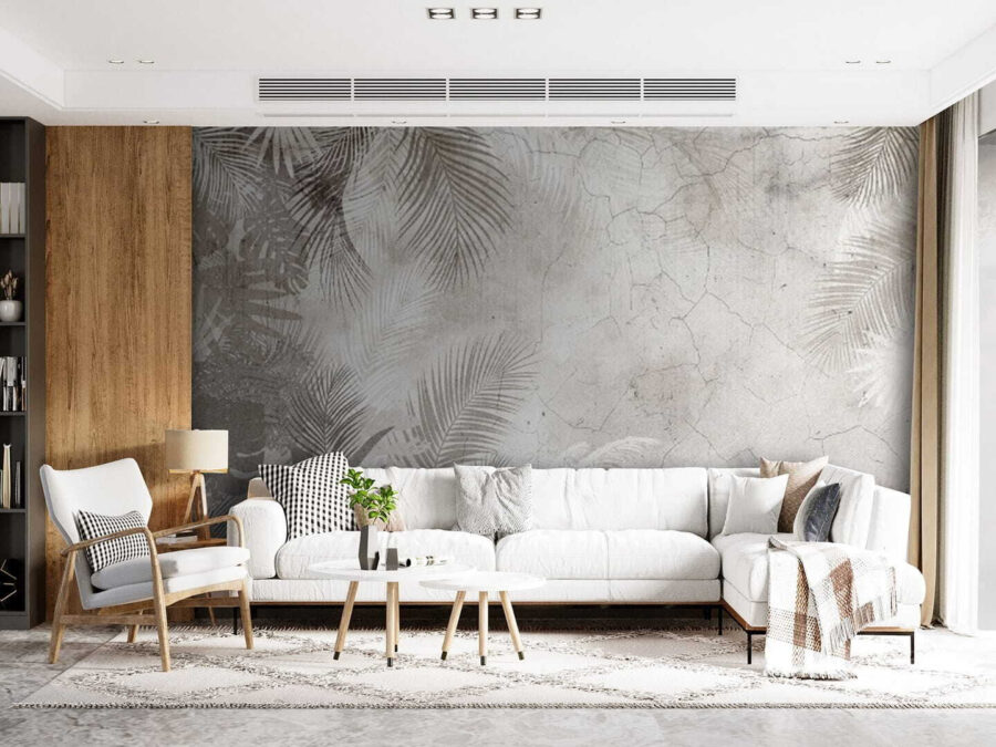 Wall murals Wall with palm leaves - Image 2