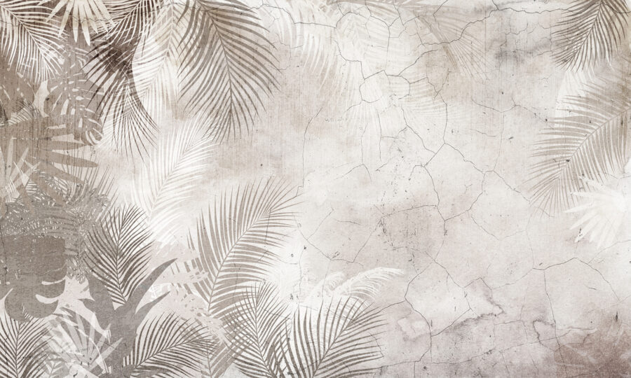 Wall murals Wall with palm leaves - Image 4