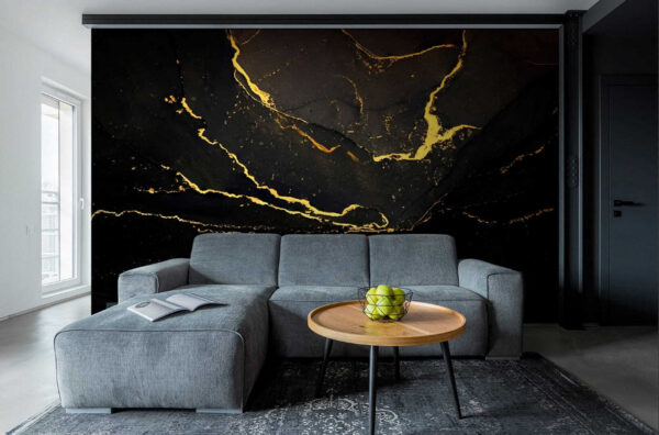 Elegant black marble with yellow veins Elegant black marble with yellow veins
