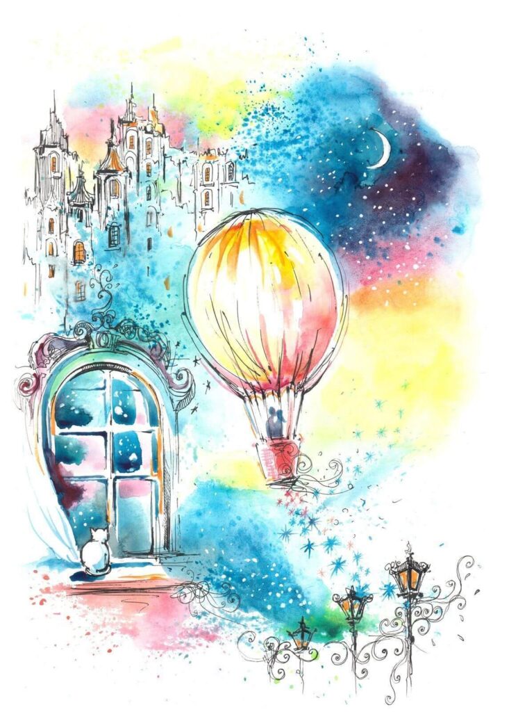 Hot air balloon in the sky Hot air balloon in the sky