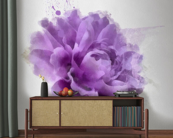 Purple flower with paint splashes Purple flower with paint splashes