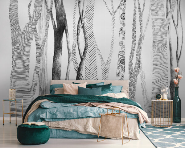 Drawing of trees with lines on it Drawing of trees with lines on it