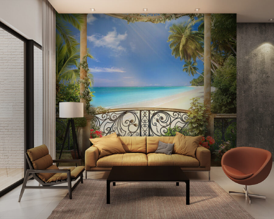 Wall murals View of a beach from a balcony - Image 2