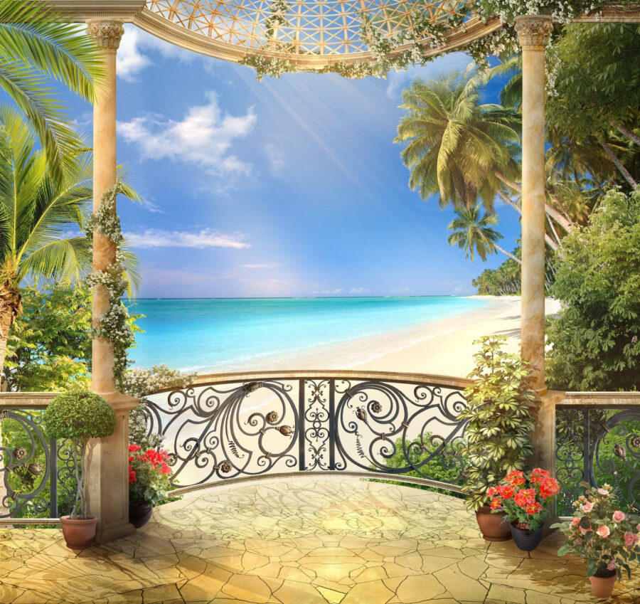 Wall murals View of a beach from a balcony - Image 3
