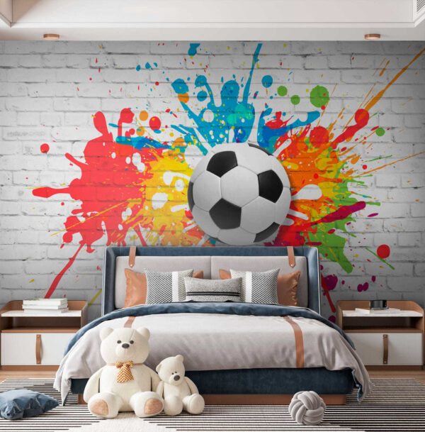 Wall murals Football ball on a brick wall (SKU: u64587) Wall murals Wall murals Football ball on a brick wall (SKU: u64587)