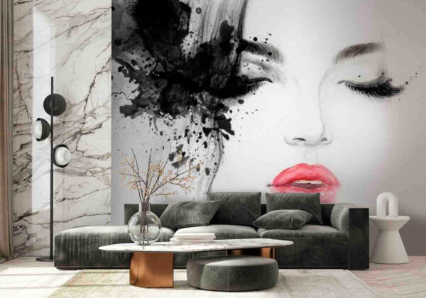 Woman with black and white paint Woman with black and white paint