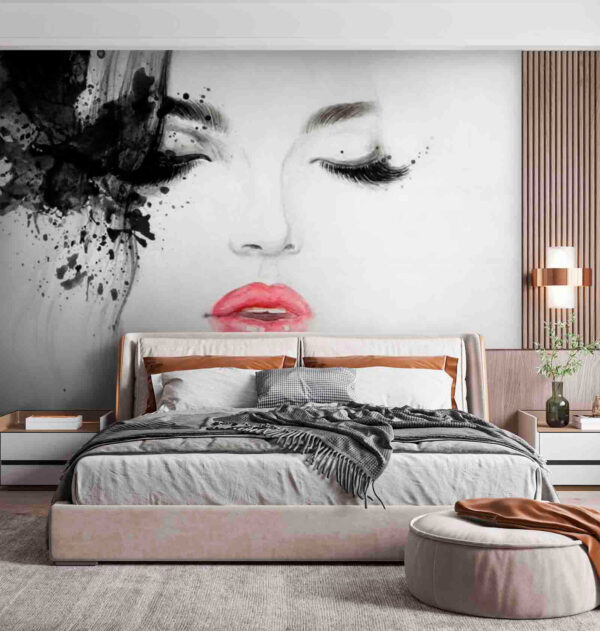 Woman with black and white paint Woman with black and white paint