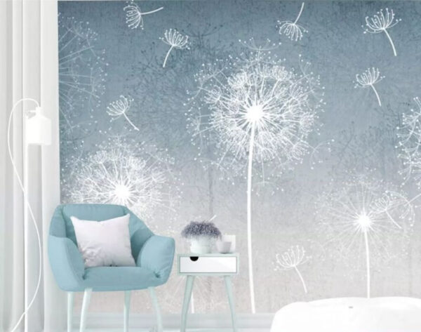 White dandelions in the air White dandelions in the air