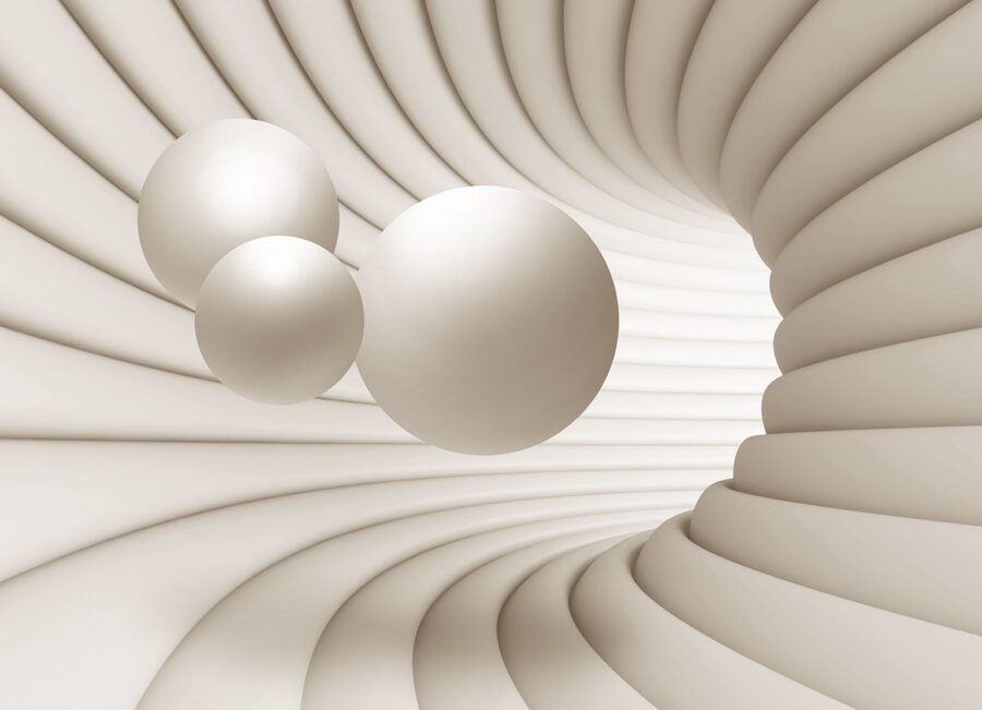 White circular object with balls