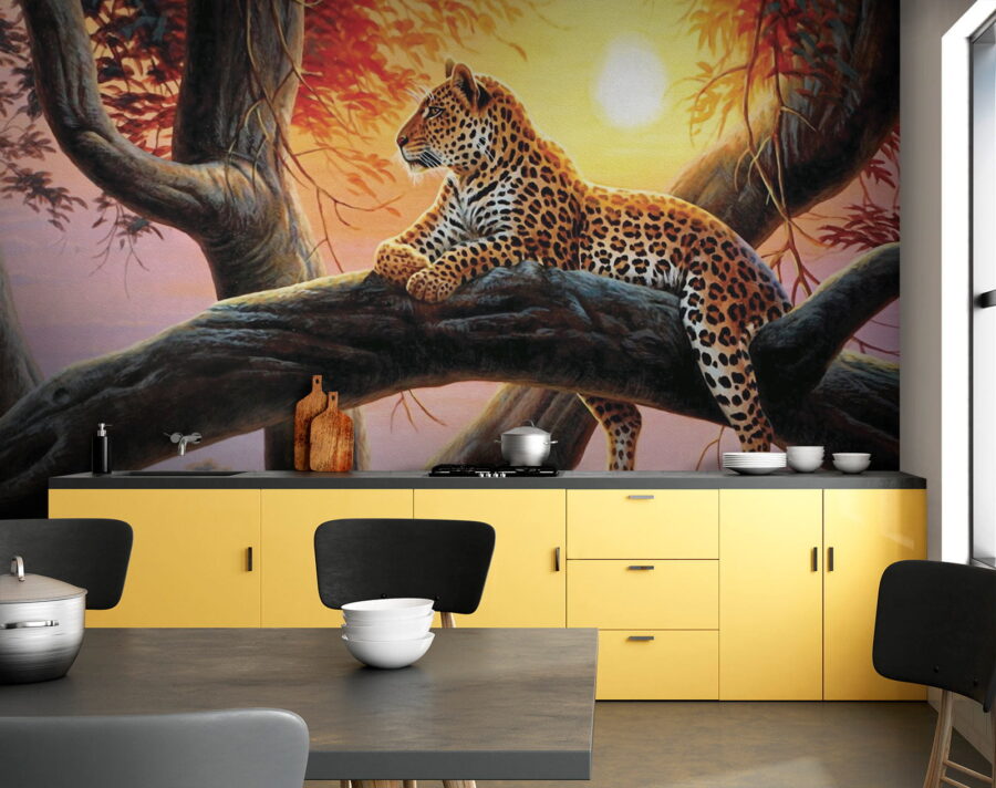 Wall murals Leopard lying on a tree branch - Image 8