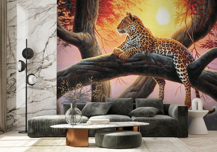 Wall murals Leopard lying on a tree branch - Image 7