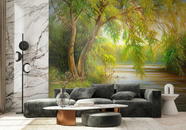 River with trees and grass u62865pig1 600x420 - River with trees and grass
