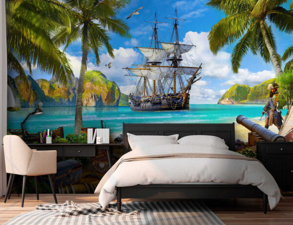 Pirate ship on a beach Pirate ship on a beach