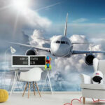 Wall murals An airplane flying in the sky