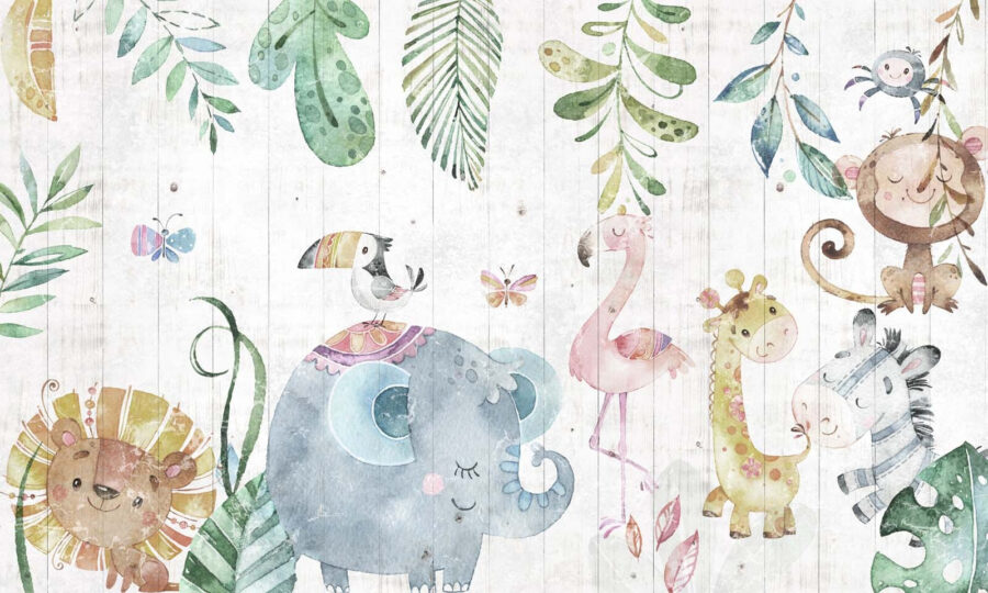 Wall mural of animals