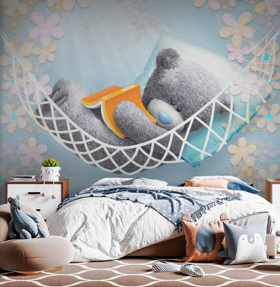 Wall murals Teddy bear sleeping in a hammock - Image 5