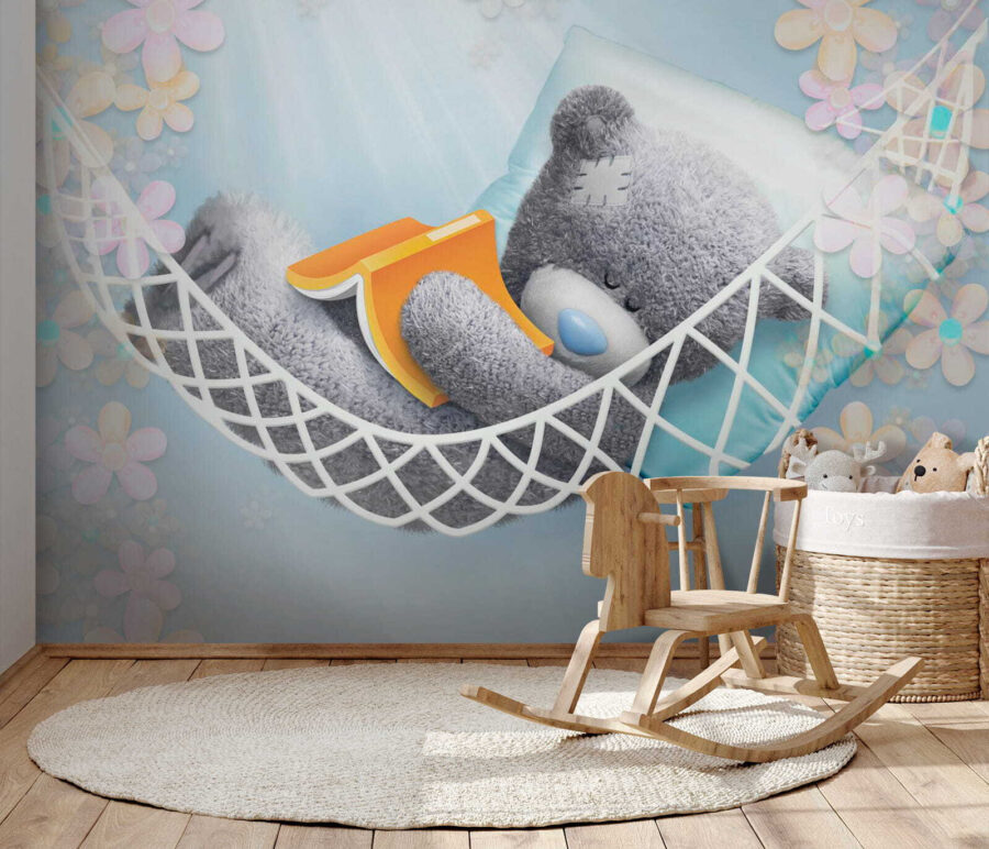 Wall murals Teddy bear sleeping in a hammock - Image 4