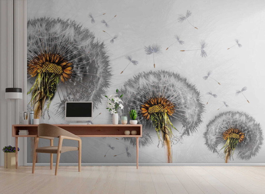 Dandelions dispersing into the breeze