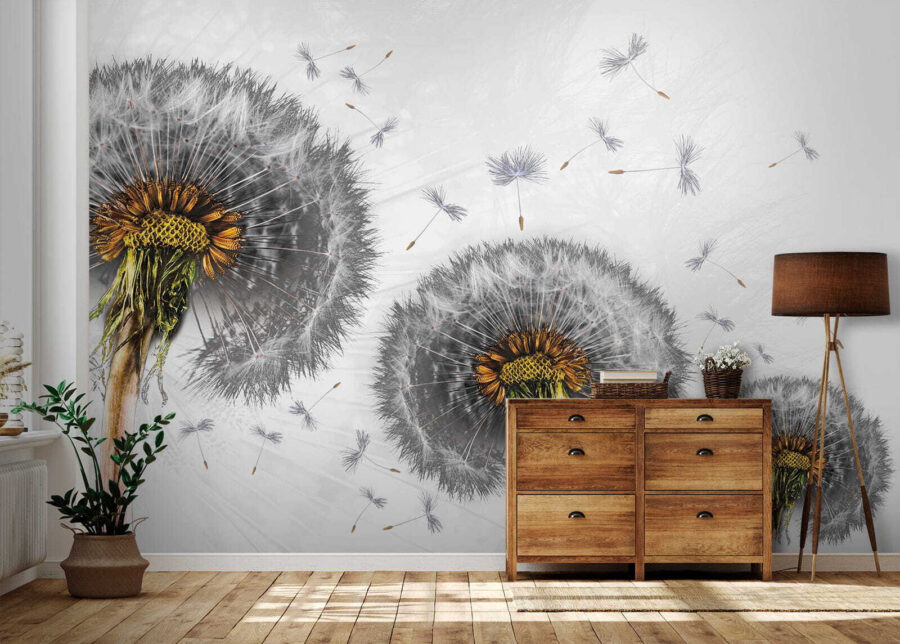 Dandelions dispersing into the breeze