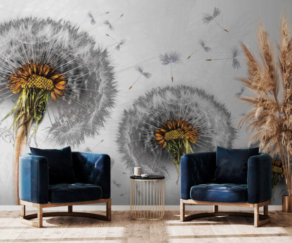 Dandelions dispersing into the breeze Dandelions dispersing into the breeze