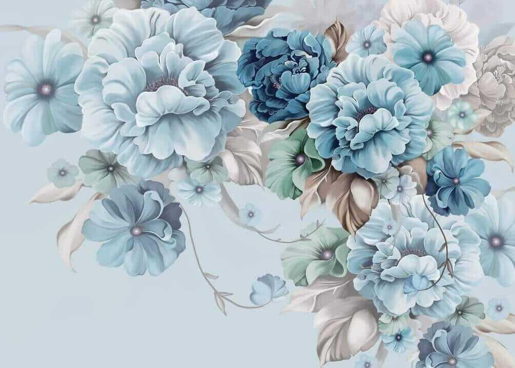 Soft blue floral arrangement in bloom Soft blue floral arrangement in bloom