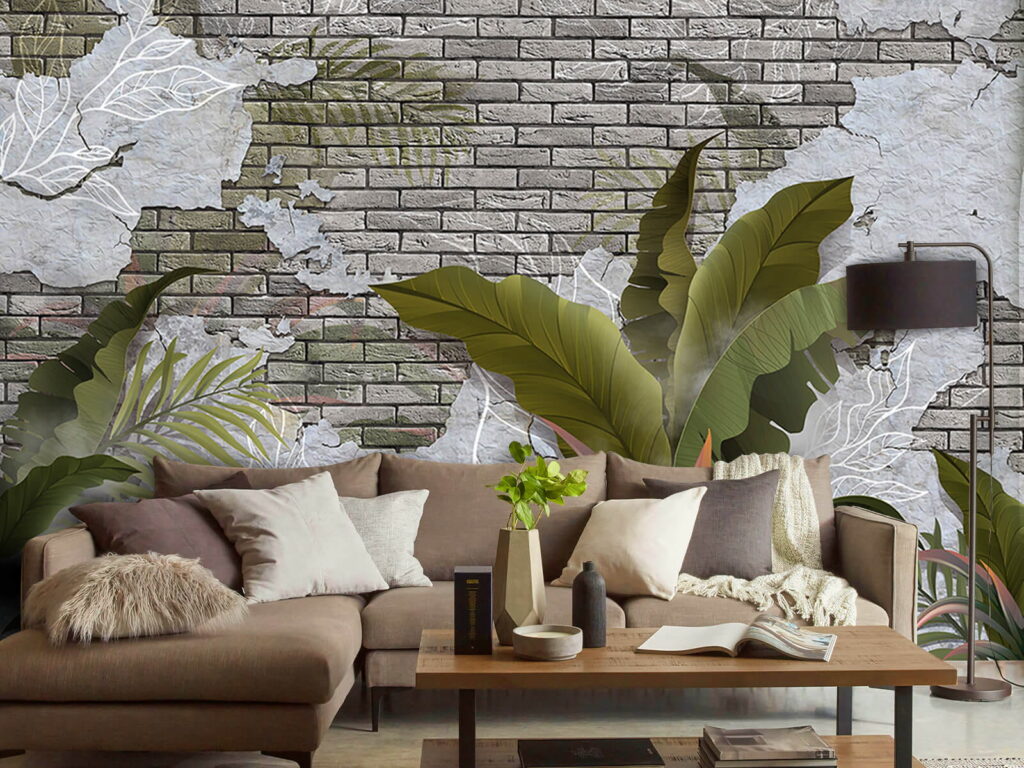u59823pig3 1024x768 - Brick wall with leaves and a brick wall - tegory