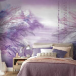 Wall mural Purple and pink clouds and a purple sky with clouds