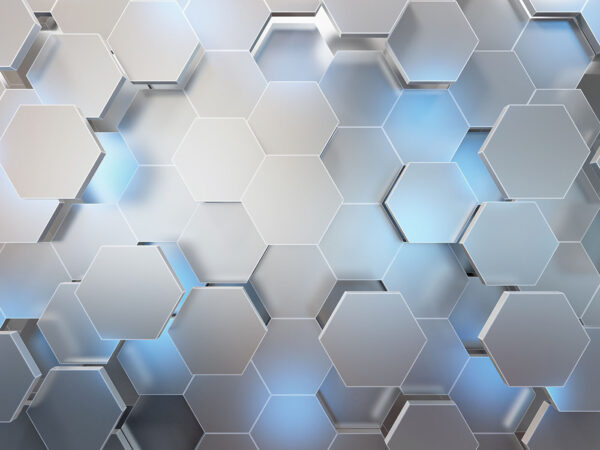 White hexagons with blue lights u59733p 600x450 - White hexagons with blue lights