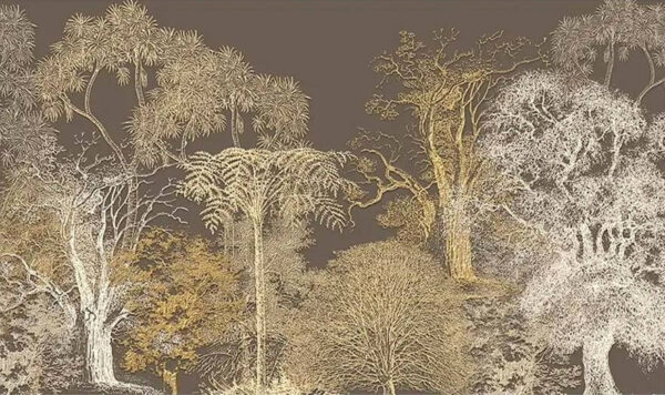 Serene landscape of abstract trees Serene landscape of abstract trees