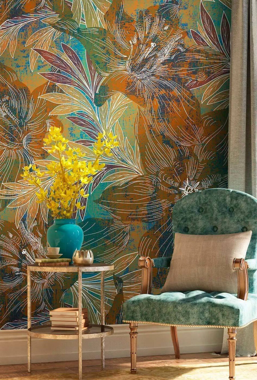 Wall murals Beautiful floral pattern design inspiration.