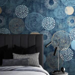 Wall murals Blue and white pattern with circles