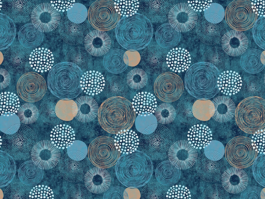 Blue and white pattern with circles