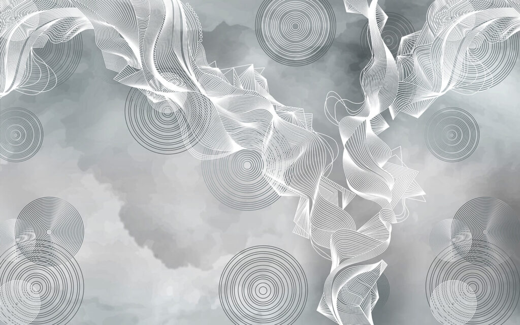 White and black swirls on a gray background White and black swirls on a gray background