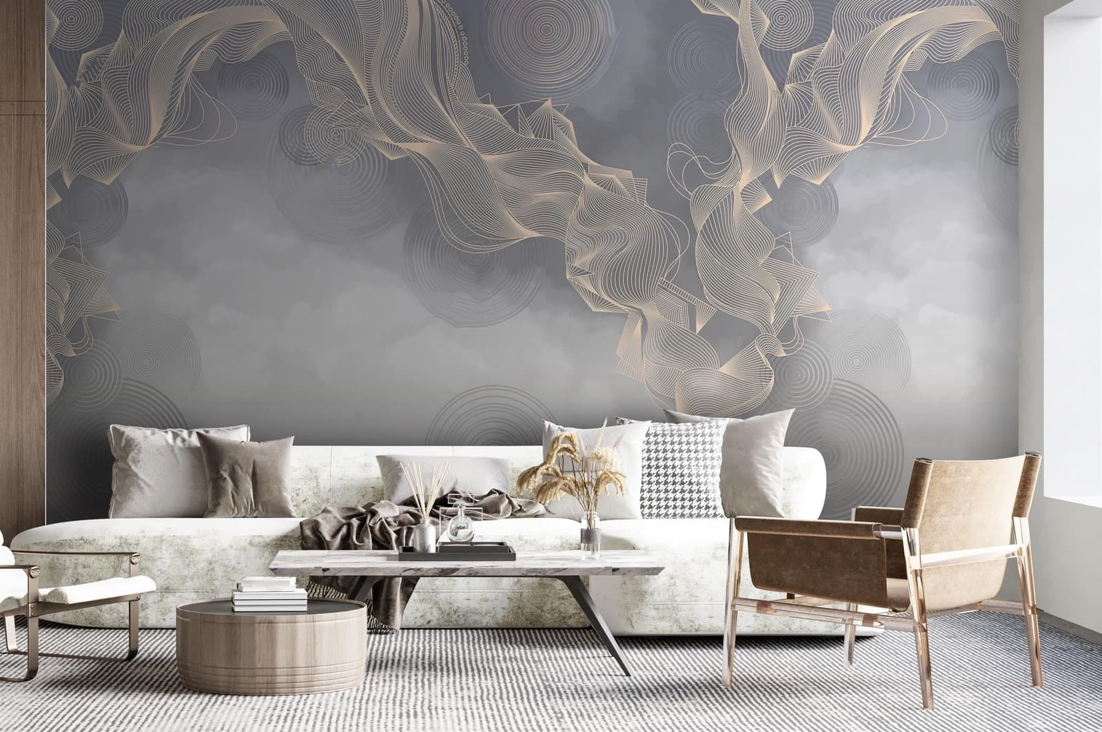 Grey and white background with circles and lines u58943pig1m - Grey and white background with circles and lines - tegory