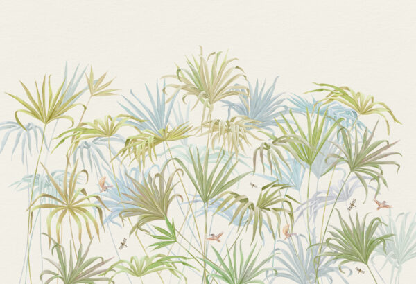 Lush greenery in soft pastel hues. Lush greenery in soft pastel hues.