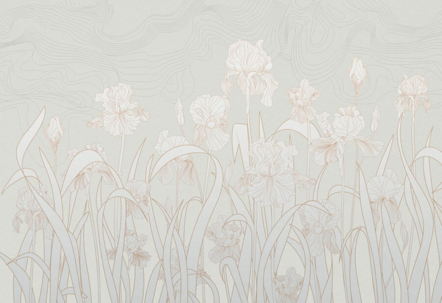 Delicate flowers in serene landscape