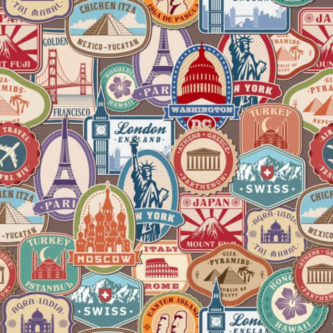 Collection of different stickers