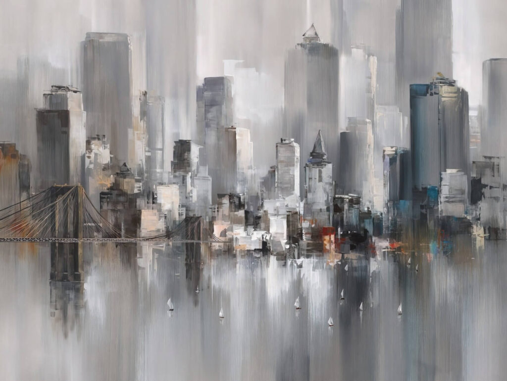 Painting of a city Painting of a city