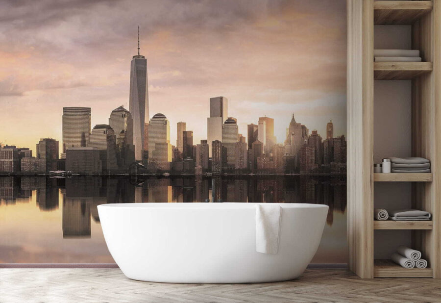 City skyline with a body of water City skyline with a body of water