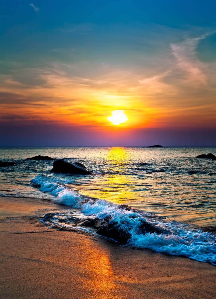 Sunset over a beach Sunset over a beach