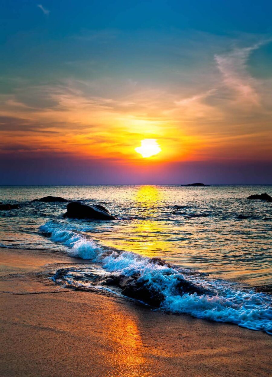 Sunset over a beach