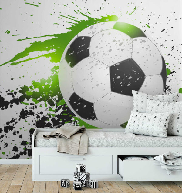 Football ball with splashes of paint