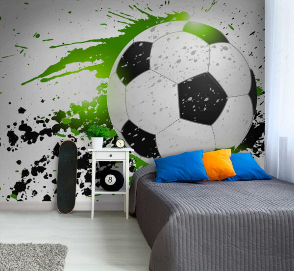Football ball with splashes of paint