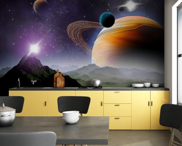 Planets and stars in space Planets and stars in space