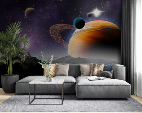 Planets and stars in space Planets and stars in space