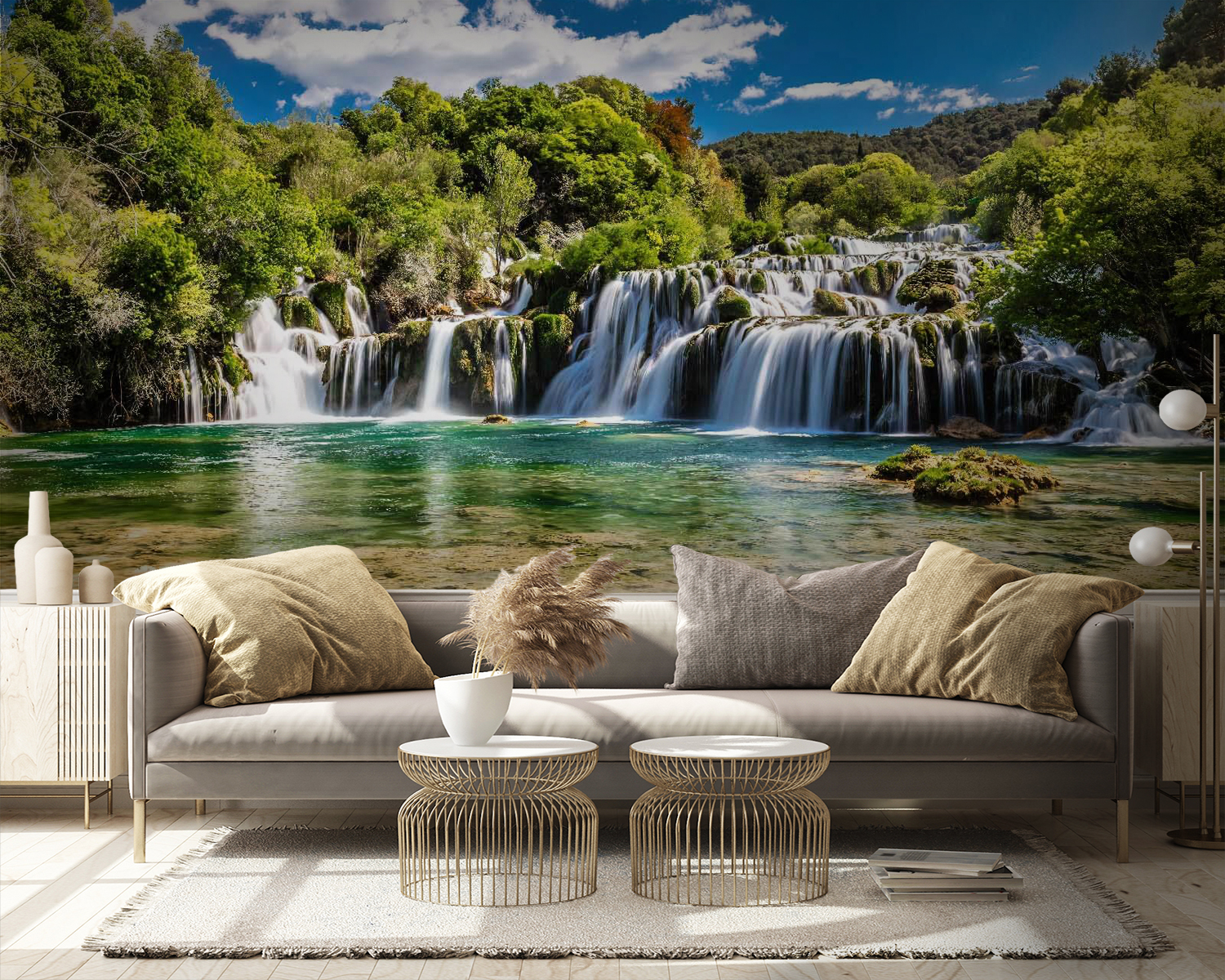 Krka National Park surrounded by trees and a blue sky Krka National Park surrounded by trees and a blue sky