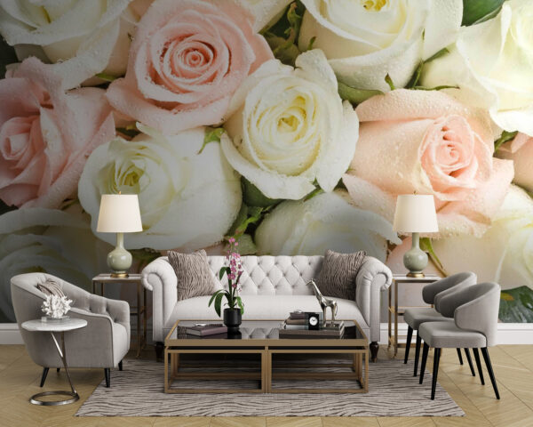 Group of pink and white roses Group of pink and white roses