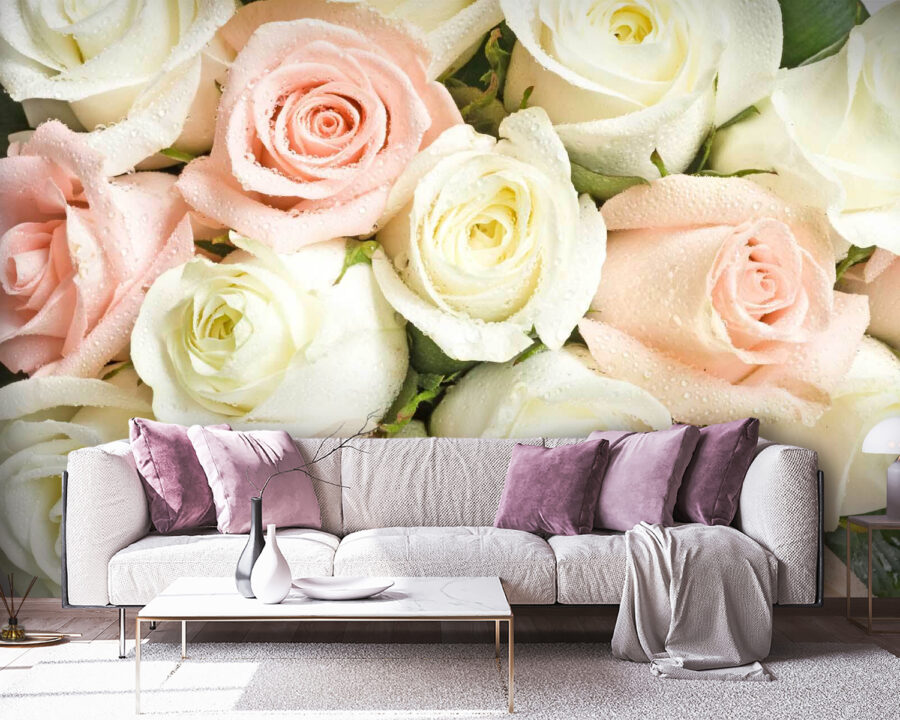 Group of pink and white roses Group of pink and white roses